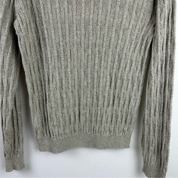 Peruvian Connection 100% Pima Cotton Long sleeve v-neck cable knit sweater M - Picture 11 of 12